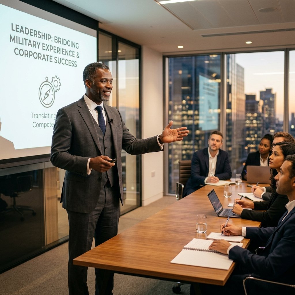 Officier militaire faisant du storytelling en entreprise